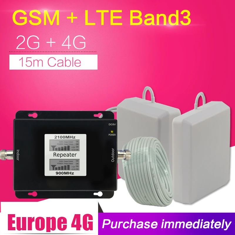 4G LTE сигнал сотового телефона усилительсигнала GSM 900 mhz DCS 1800 Dual Band Repetidor Celular