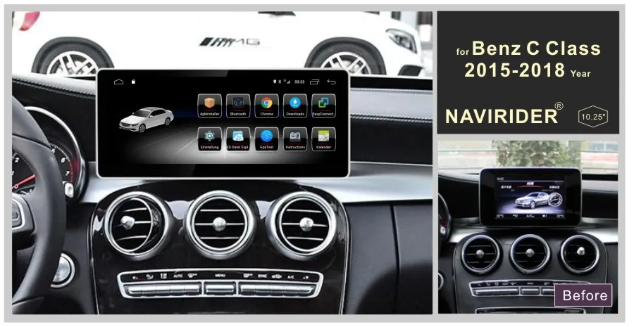 Автомобильный радиоплеер с сенсорным экраном Android 8 0 для Benz C GLC V Class 2015 2018 стерео
