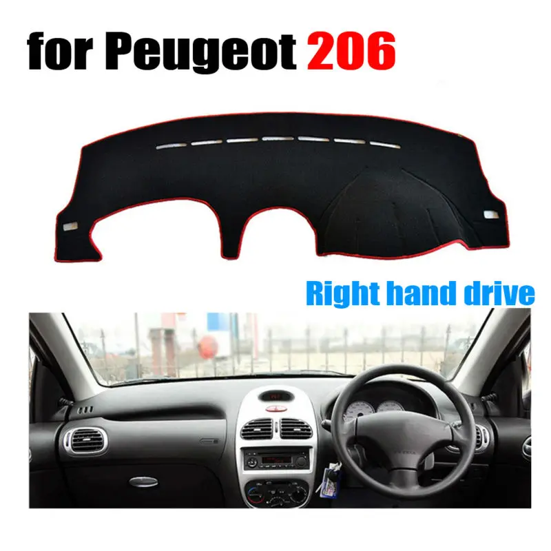 Приборная панель автомобиля охватывает коврик для Peugeot 206 все годы правый руль