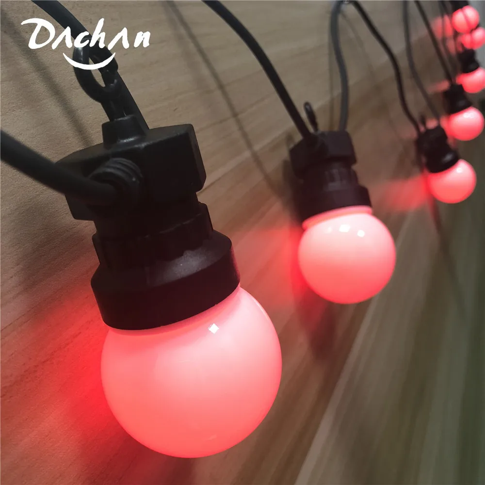 DACHAN IP65 RGB Фестон Шар Глобус G50 Молочная Лампочка Связываемые Наружные Освещение Для Кафе Свадьбы Вечеринки Гирлянда.