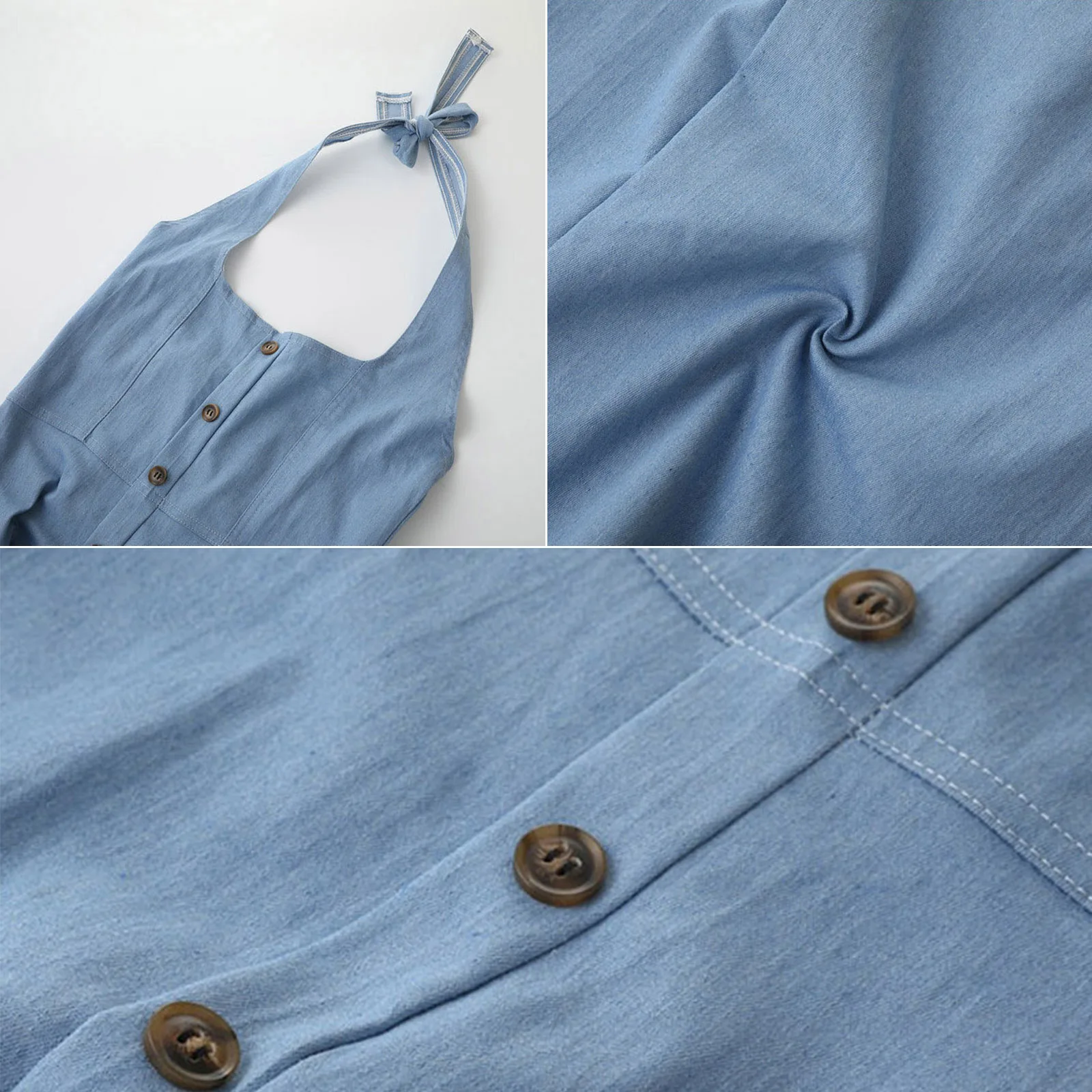 Blue Dress Summer Women Halter neck Backless Evening Bandage Denim Party Clubwear Cocktail Bodycon Fashion 2019 | Женская одежда