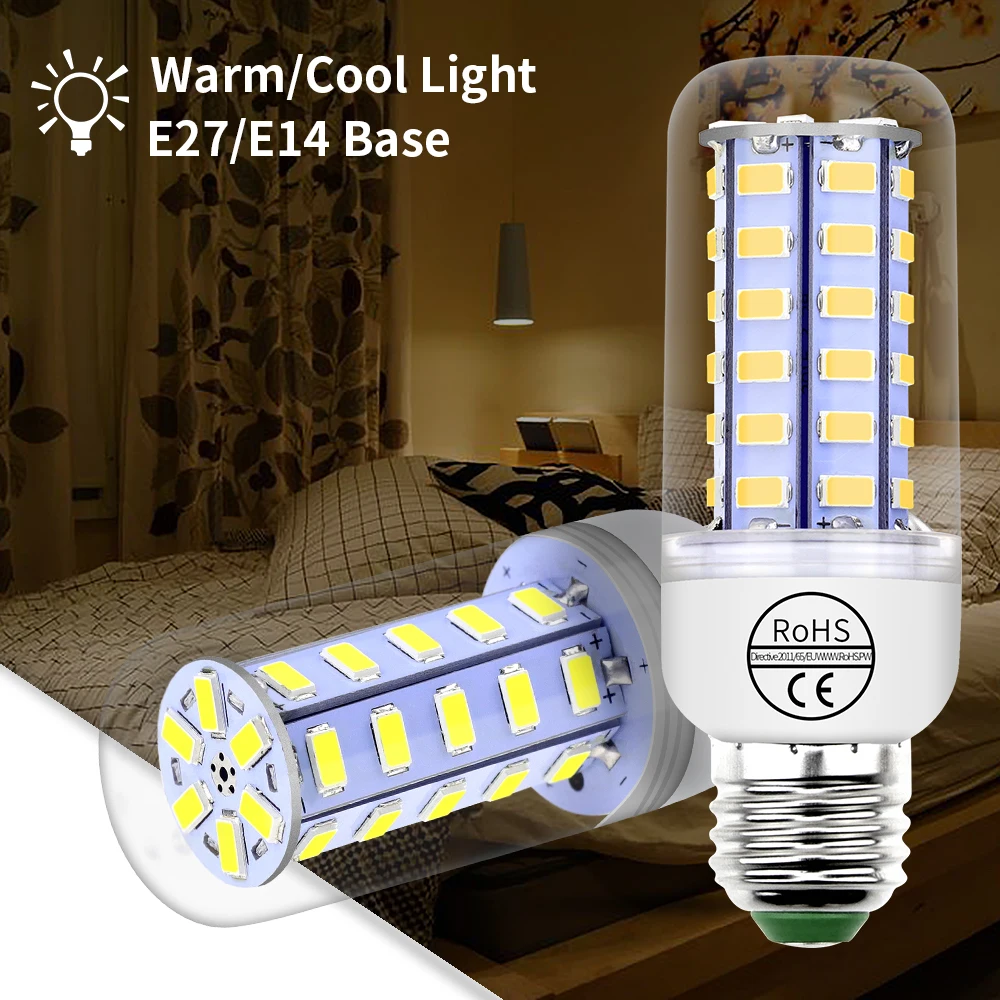 E14 Corn Bulb E27 Led Lamp B22 Ampoule Led 5W 7W 9W 12W 15W 20W Led Candle Light GU10 Bombillas 5730 Chandelier Indoor Lighting
E14 Corn Bulb E27 Led Lamp B22 Ampoule Led 5W 7W 9W 12W 15W 20W Led Candle Light GU10 Bombillas 5730 Chandelier Indoor Lighting