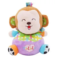 Monkey 1 шт. Горячая мультфильм Плюшевый неваляшка кукла игрушка Мини Забавный неваляшка подвижные погремушки игрушки подарок на день рождения для новорожденных детей 4 варианта - Цвет: Monkey