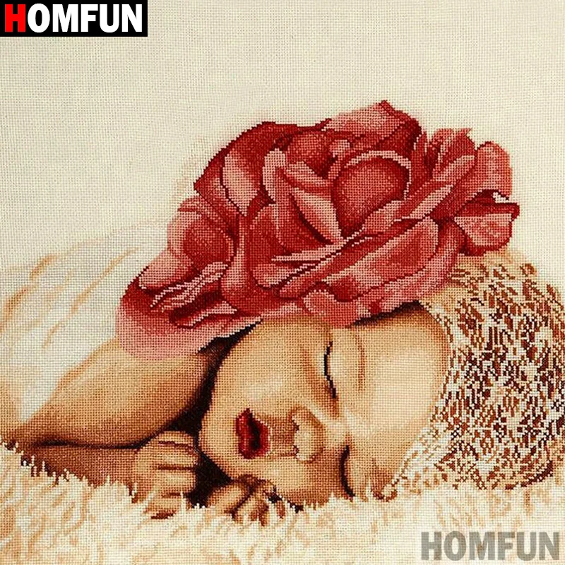HOMFUN Full Square/Round Drill 5D DIY Diamond Painting &quotFlower baby&quot 3D Embroidery Cross Stitch Home Decor A19759 | Дом и сад