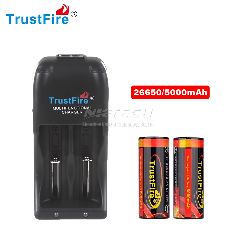 TR-006 TrustFire интеллигентая(ый) быстро Батарея Зарядное устройство двойной слот для 18650 26650 32650 25500 14500 10440 18350 18500 литий-ионные аккумуляторы - Цвет: With 2-26650 5000mAh