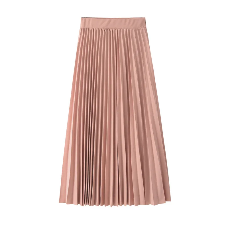 Розовый Sherhure Модные женские плиссированные юбки с завышенной талией Harajuku Boho Женская длинная розовая юбка Faldas Jupe Femme Saia - Цвет: Розовый