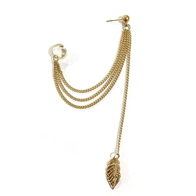 golden Shengmei,, модные женские серьги, сплав, лист, кисточка, женские клипсы, Женские Ювелирные изделия, aretes SP151, подарок, вечерние - Окраска металла: golden