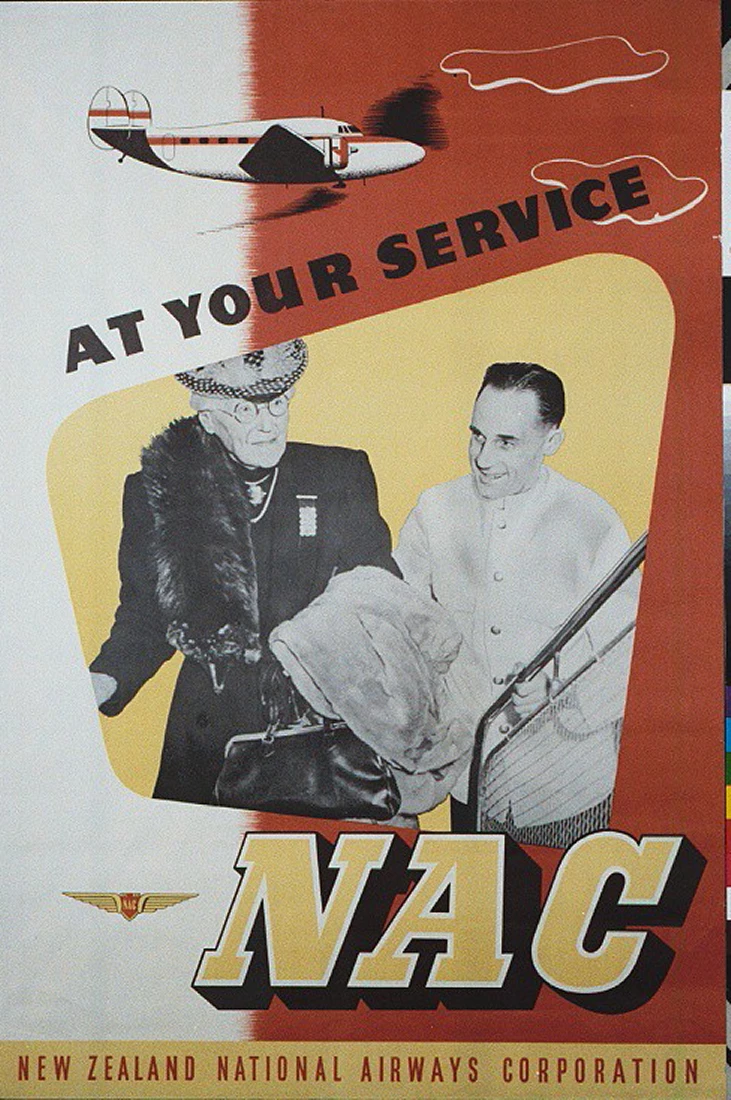 Новая Зеландия NZ National Airways NAC Классическая Настенная Наклейка на холсте