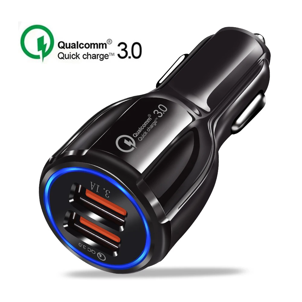 Автомобильное зарядное устройство 30 вт быстрая зарядка 3 0 USB для телефона iPhone Samsung