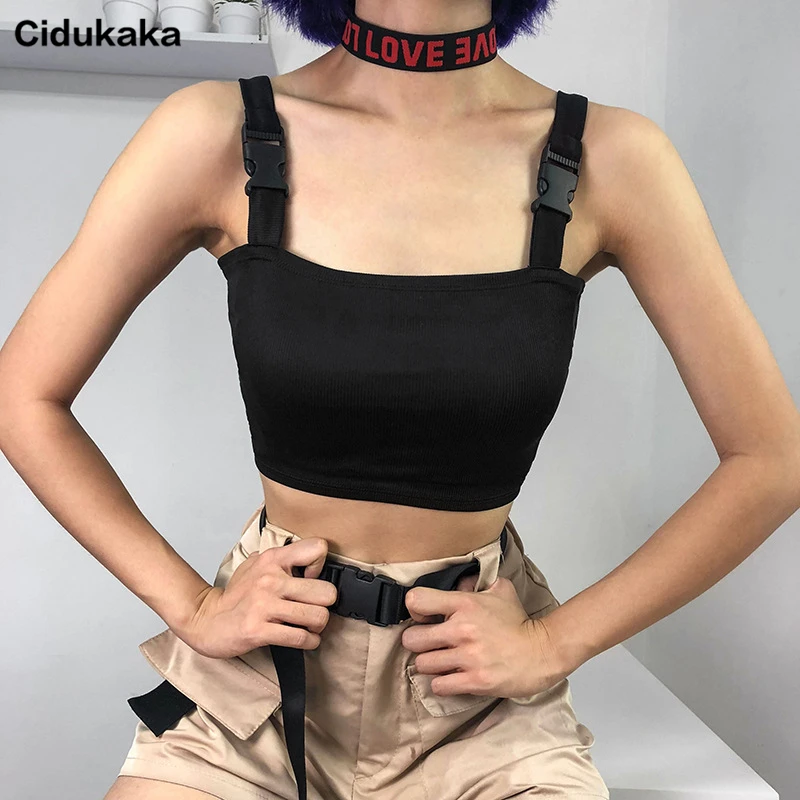 Cidukaka Танк короткий топ бюстгальтер без косточек для женщин уличная Топ Без