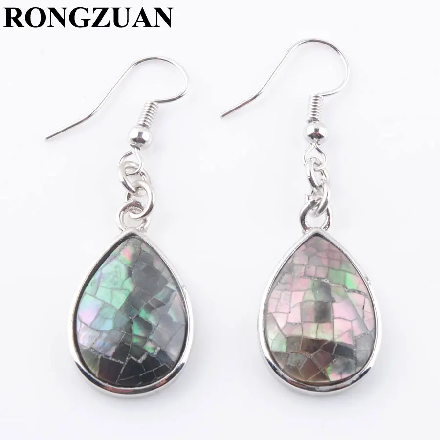 Женские серьги подвески RONGZUAN в форме капли воды из натуральной раковины Paua Abalone