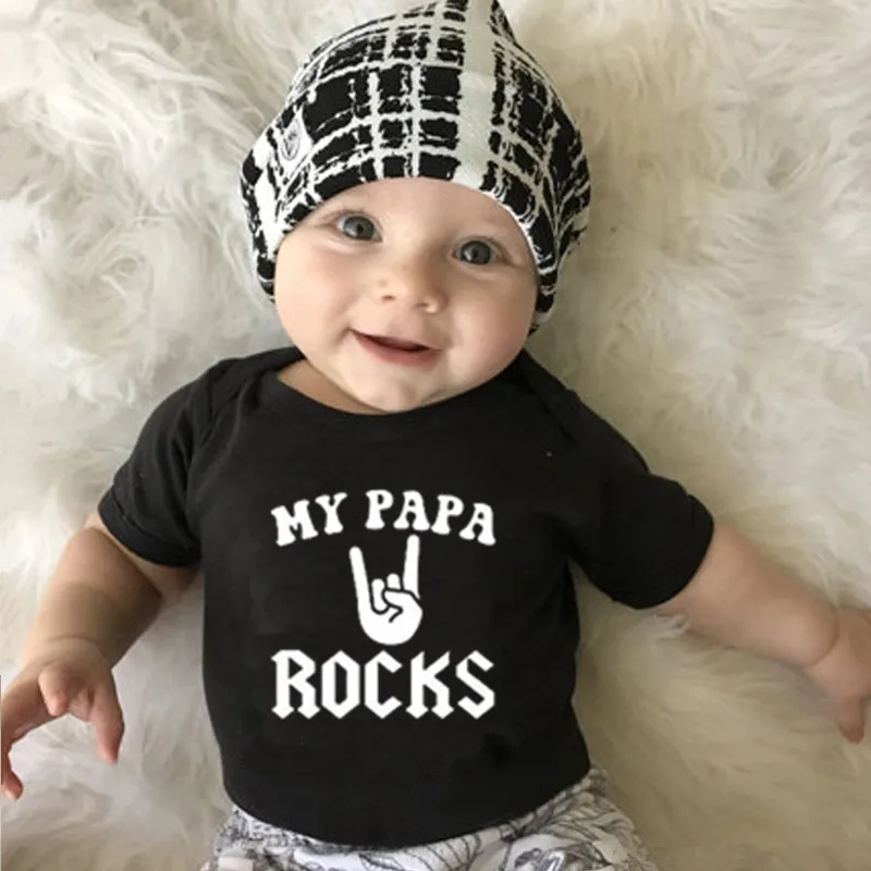 Забавный мой папа камни печати от Carter's детский костюмчик хлопковая футболка с