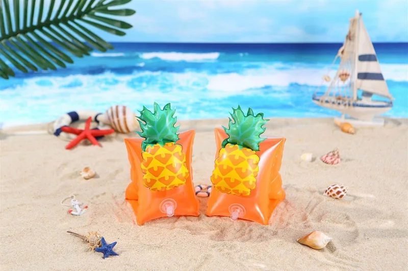 Pineapple 1 пара надувных рулонов Единорог Фламинго плавательный бассейн рука круг кольца трубки Группа рукав плавает безопасность для детей начинающих - Цвет: Pineapple