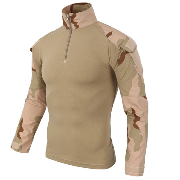 Tricolor Desert S-5XL, большие размеры, тактическая рубашка, Униформа, уличная камуфляжная боевая одежда, походные тренировочные Топы в стиле милитари, рубашка с длинным рукавом в армейском стиле - Цвет: Tricolor Desert
