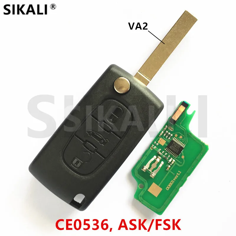 (3BT CE0536 VA2) Автомобильный Дистанционный ключ для 207 208 307 308 408 ASK/FSK сигнала 433 МГц с чипом ID46 7961 Peugeot|key for|key keykey for car