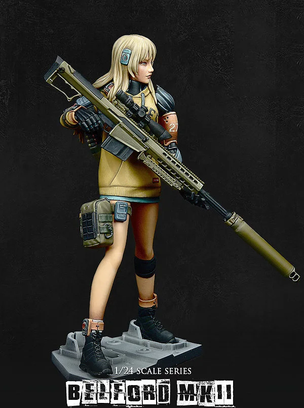

1/24 high 75mm fantasy modern girl Belford 75mm toy Resin Model Miniature resin figure Unassembly Unpainted