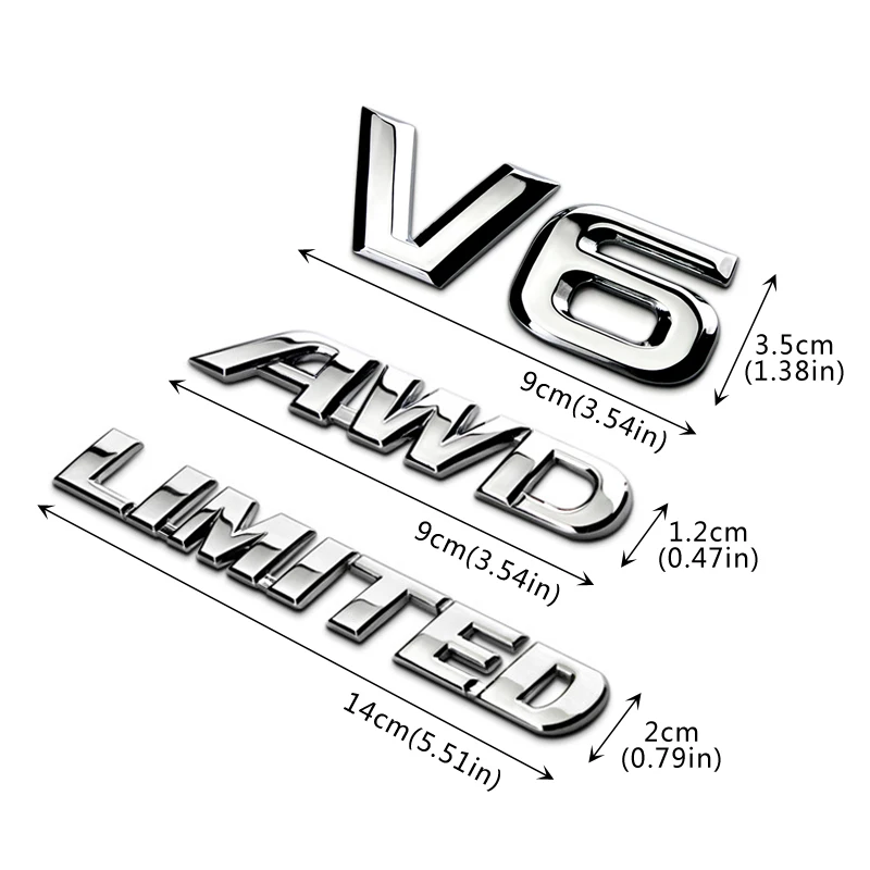 1 шт 3D хром V6 AWD наклейка с надписью &quotLimited&quot для Toyota Highlander Land Cruiser Fender углеродное