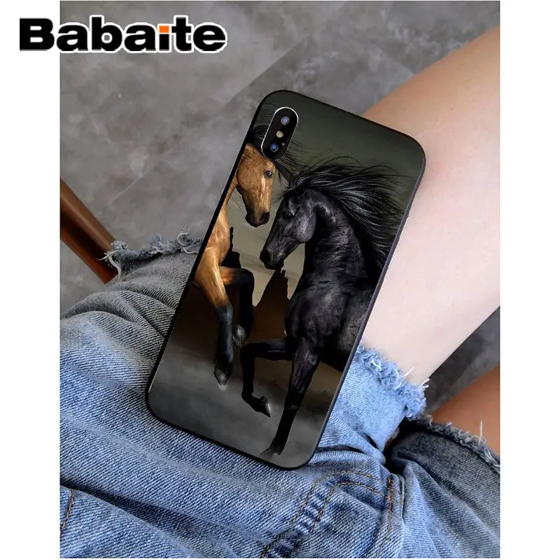 Babaite с принтом животного, лошади DIY Роскошный Высокий протектор на конце чехол для Apple iPhone 8 7 6 6S Plus X XS MAX 5 5S SE XR мобильных телефонов