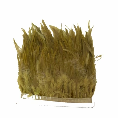 olive green Новое поступление года! 10 ярд неоновый лимонно-желтая обертка бахрома из перьев петуха планки Высота 4-" перья для свадьбы на праздник, украшение для платья - Цвет: olive green