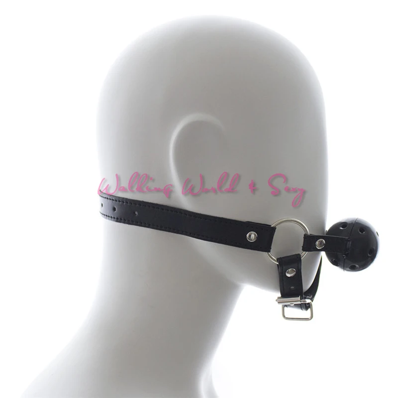 Эротические игрушки из искусственной кожи с открытым ртом и шариком бандаж для