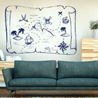 Большой Пиратский корабль и Карты Сокровищ стены Стикеры классная детская комната Пиратская Карта карта нетландии Наклейка на стену