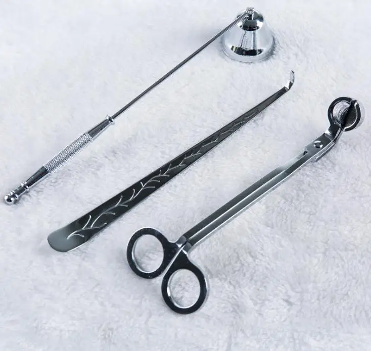 3 в 1 Аксессуары для свечей Set нержавеющая сталь подсвечник колокольчик Snuffers
