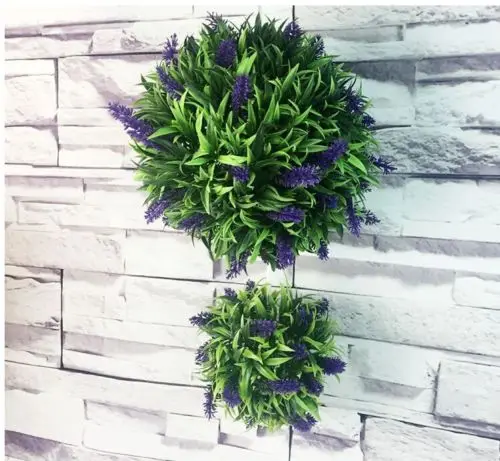 lavender 20cm Популярные искусственная зеленая трава мяч завод Топиарий висит для дома, сада, двора Декор мода Свадебный декор - Цвет: lavender 20cm