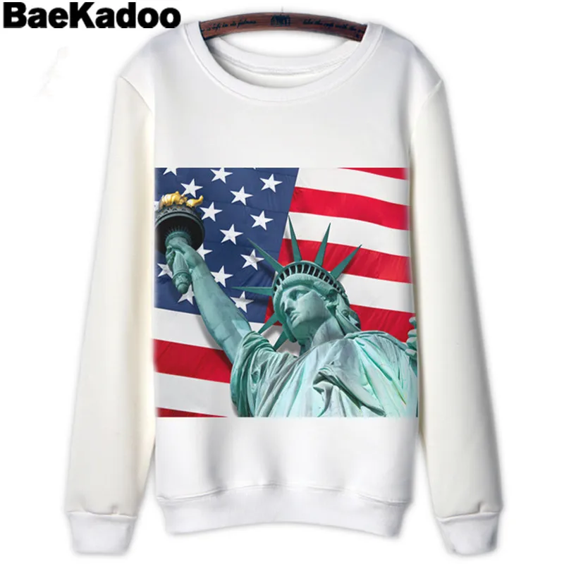 Пуловер BAEKADOO в стиле Харадзюку повседневные худи с принтом флага Великобритании