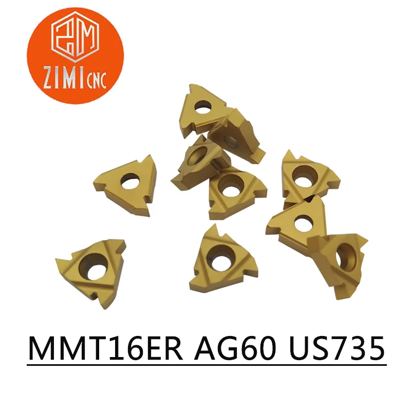10 шт. MMT 16ER AG60 US735 карбидная вставка токарный инструмент фреза с ЧПУ 16ERAG60|Токарный