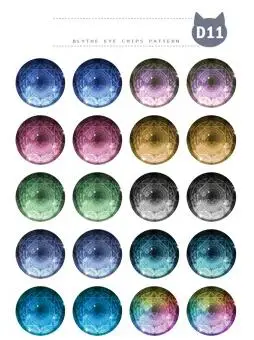 New Combination 5 Pairs Eye Chips Pupil + 10 chips paper Pattern Rainbow Shinning Color for 1:6 Dolls DIY Tools | Игрушки и хобби