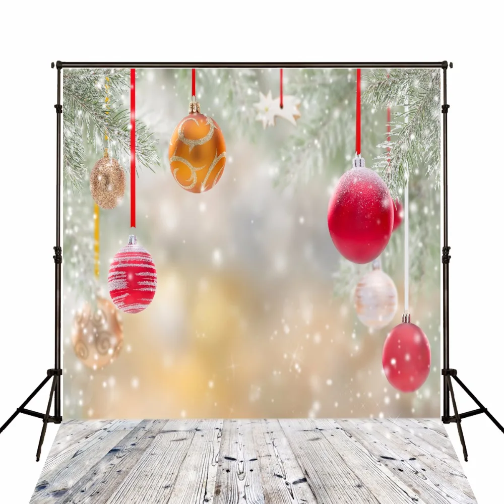 Винилбдс Рождественские фоны для фотосъемки деревянный пол с снегопадом