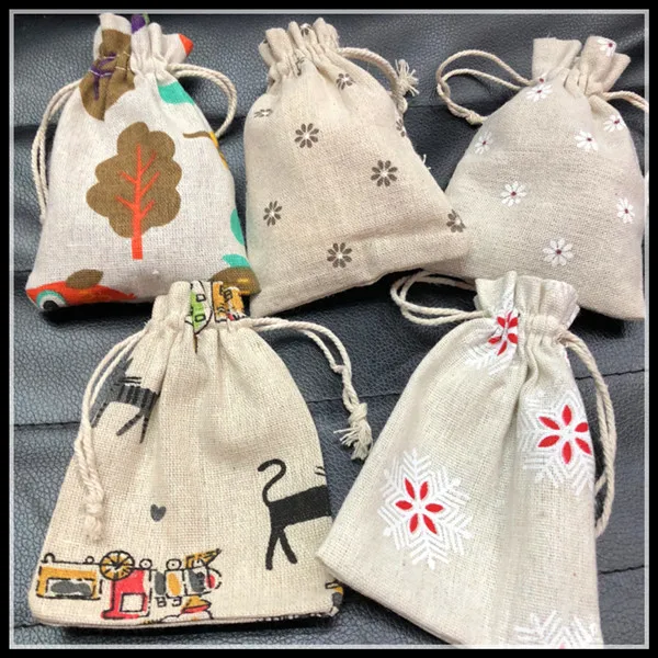

10pcs new Gift Pouches jewelry display items fabric size 10x14mm fabric bags candy bag shopping bag printing bags