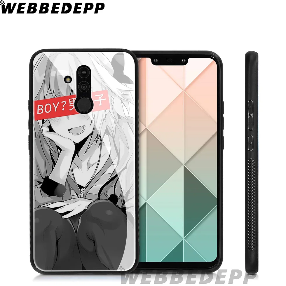 Чехол из закаленного стекла для Huawei Mate 20 P20 P10 P Smart 2019 с рисунком девушки аниме и Honor
