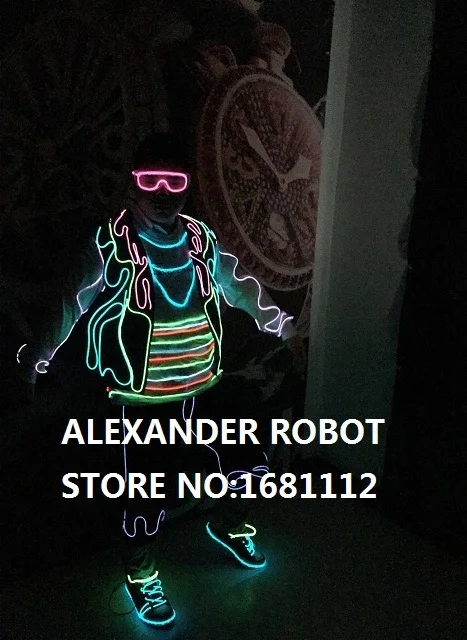 EL / lluminated suit светильник ящееся платье/светящееся изображение костюма |