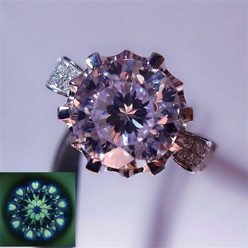 Yanhui роскошь большой 10 мм 3 карат SONA CZ Diamant Обручение кольцо Оригинальное 925 пробы Серебряные ювелирные изделия обручальные кольца для Для женщин и девочек