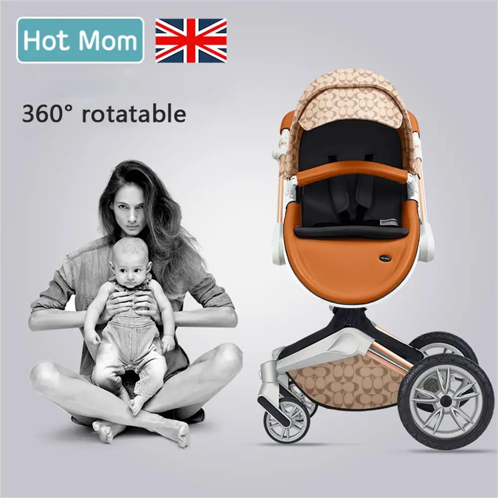 Бесплатная доставка Классическая коляска hotmom роскошная Коляска 2 в 1 360 градусов