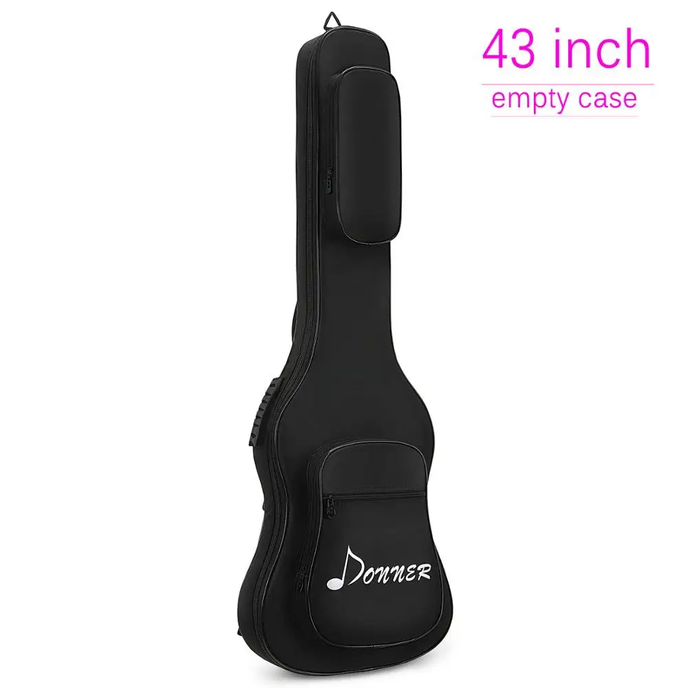 43 inch Empty case Donner 43/39 дюймов Премиум электрическая бас гитара Gig сумка рюкзак чехол водостойкий нетканый внутренний уплотненный губчатый коврик - Цвет: 43 inch Empty case
