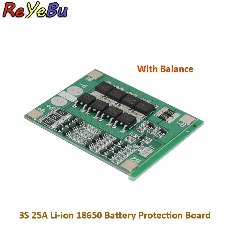 1Pce 3S 12V 25A 18650 Защитная плата для литиевых батарей 11 1 V 12 6 PCB BMS с балансировочной