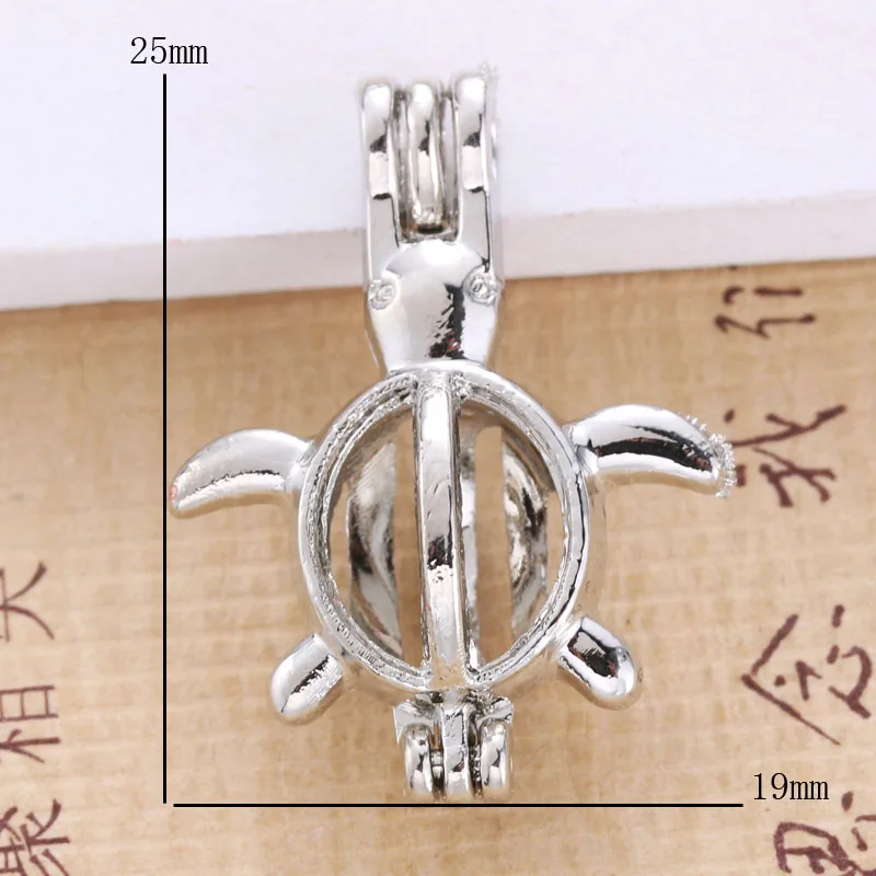 6 шт. яркое серебро черепаха открытая клетка медальон Эфирный аромат масло