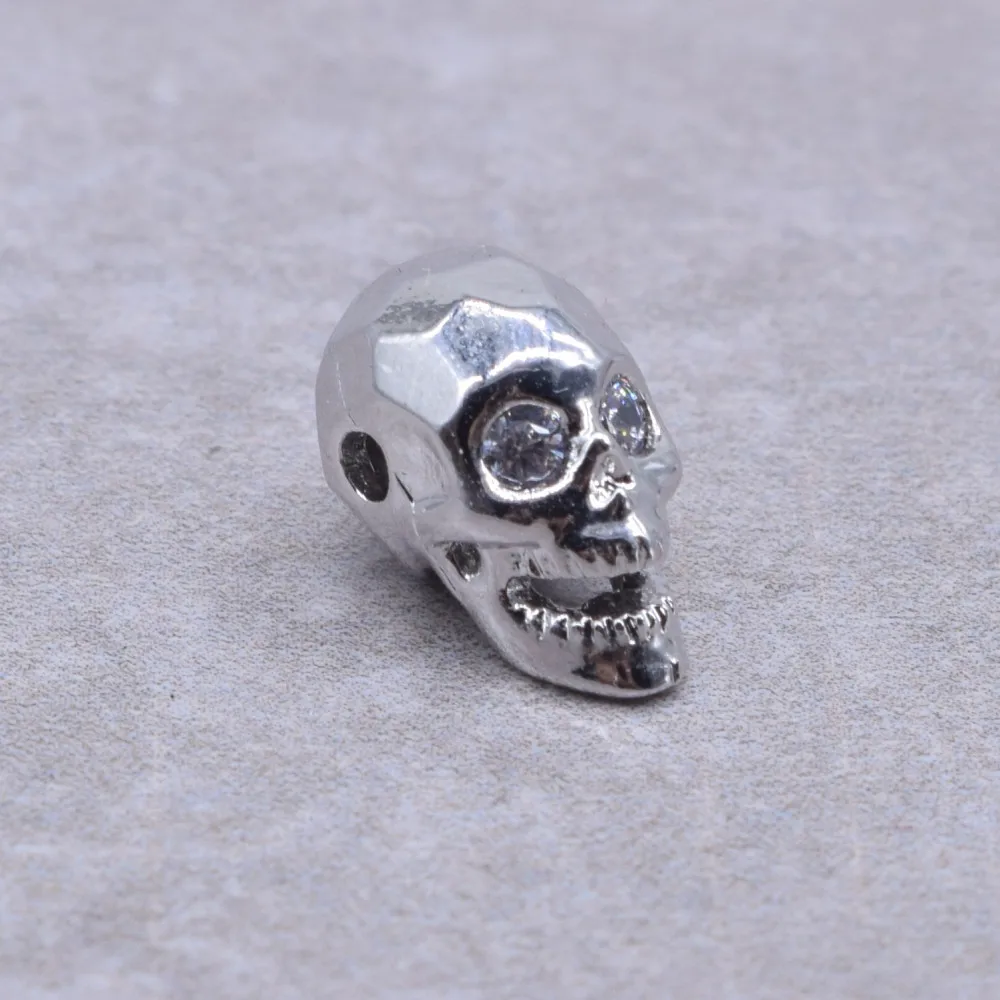 4 Pcs/Lots Skull Charm Copper Inlaid Zircon Suitable for Jewelry Making DIY Necklace Bracelet Pendant Findings Components Bijoux | Украшения