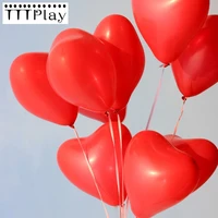 10pcslot 10 inch red love heart pearl latex balloons inflatable wedding decoration party air ball happy birthday party supplies