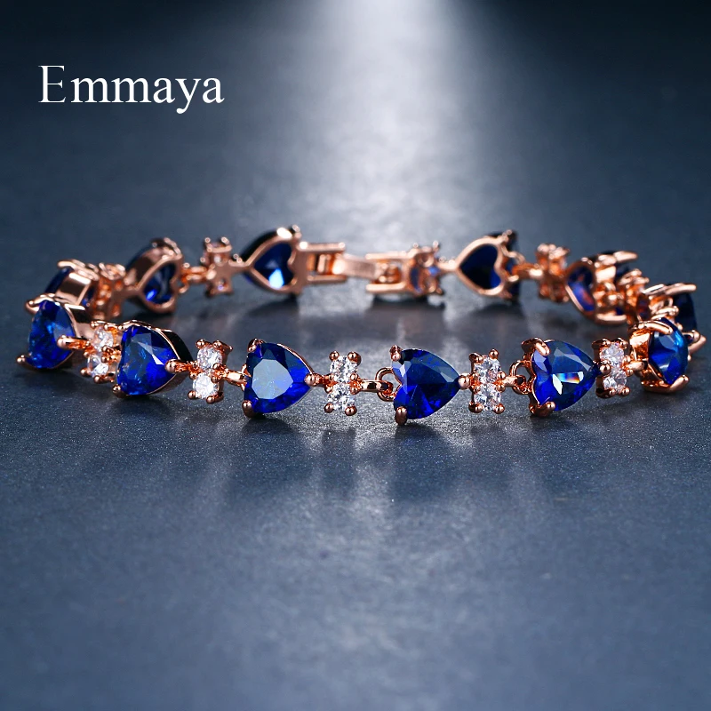 Браслет Emmaya из розового золота с цепочкой и сердцем классические браслеты 3 цвета