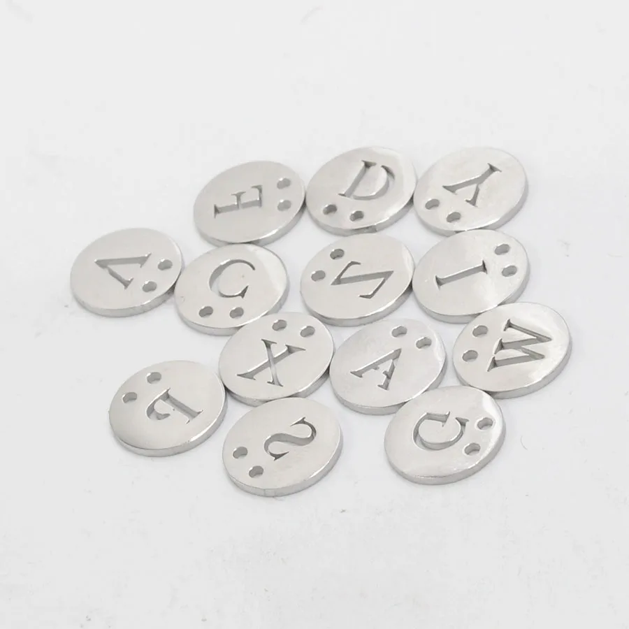 Зеркальный полированный Алфавит Fnixtar из нержавеющей стали 26 шт.|Шармы| |