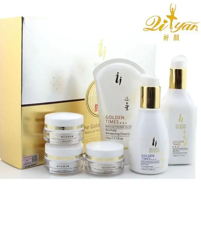 FREE SHIPPING QIYAN YIQI GOLDEN TIMES BEAUTIFYING MAKE UP WHITENING CREAM REMOVE FRECKLE SPECKLE SET 6PCS/SET