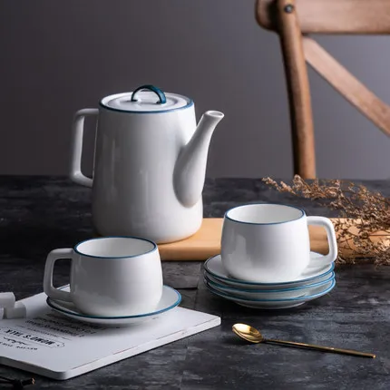 Набор для послеобеденного чая керамический чайник и кофейная чашка простой