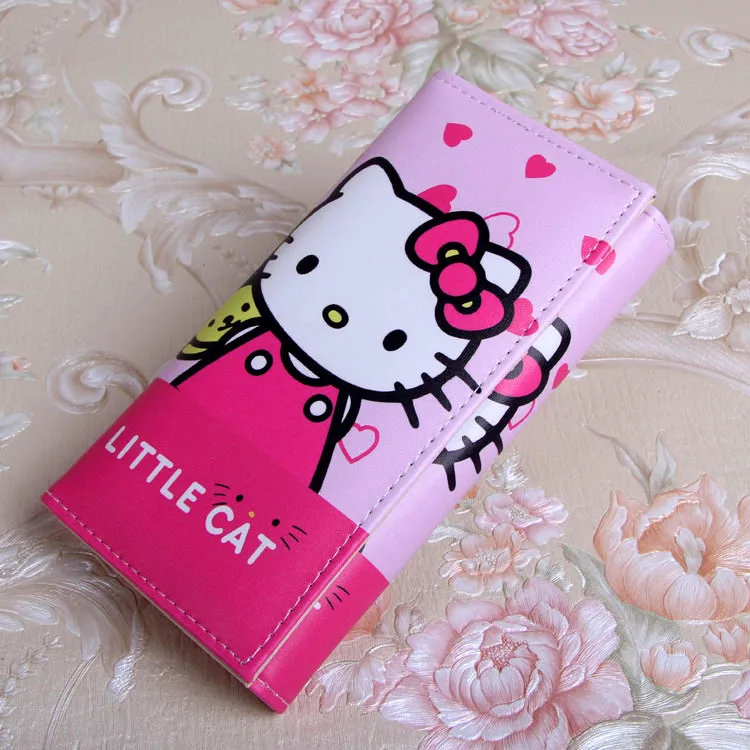 Новинка, милый Длинный кошелек из искусственной кожи с рисунком hello kitty для девушек и студентов, для отдыха, Дамский кошелек для монет, подарок на день рождения, держатель для карт, клатч