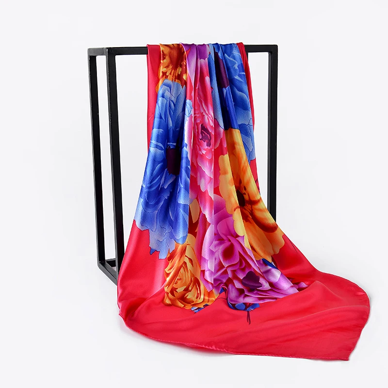 Шелковый женский шарф с принтом квадратные шарфы обертывания брендовая