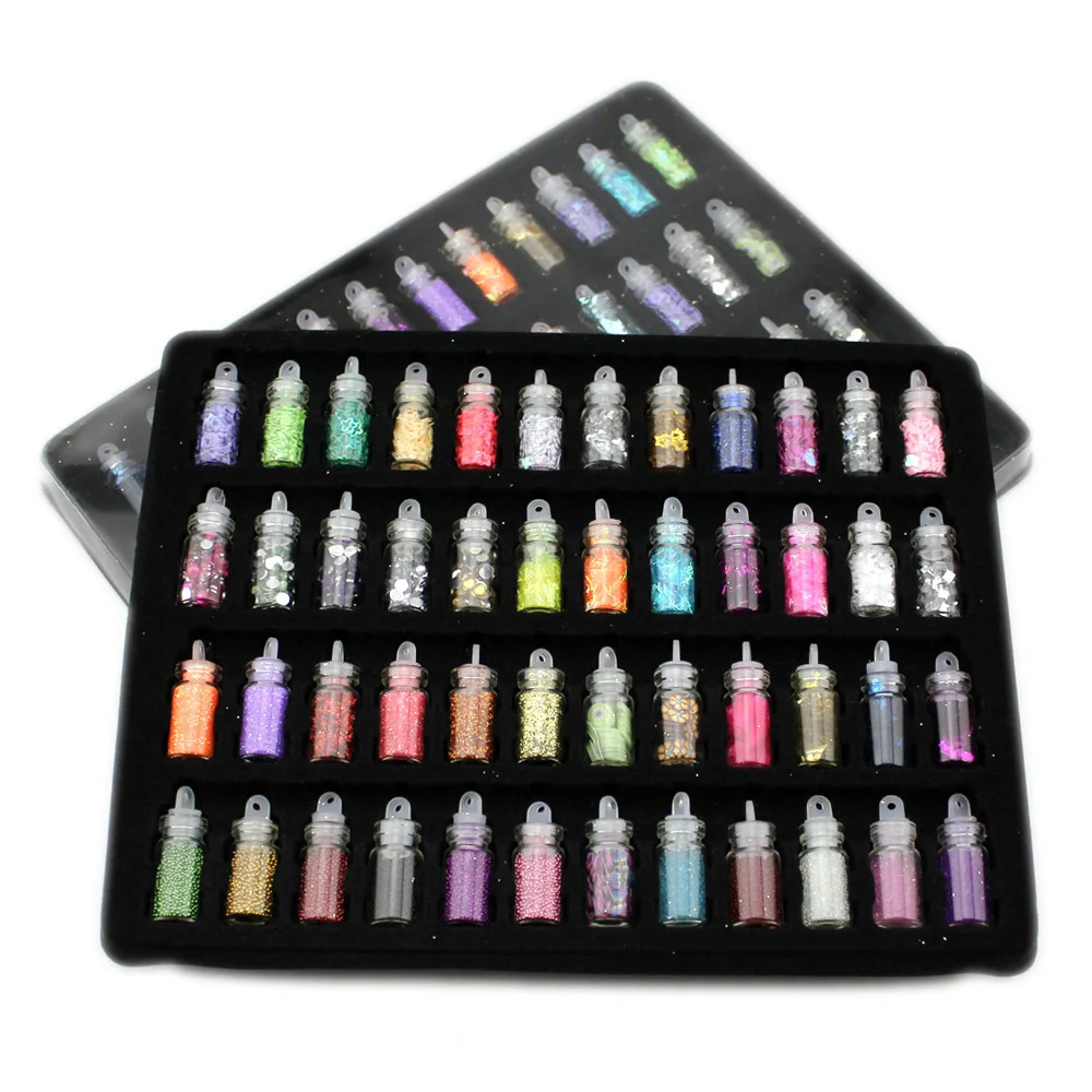 

24 Bottle UV Resin Mix Powder Strip Beads Clay Polymer Fruit Nail Alloy Modeling Epoxy Mold DIY Filling For DIY Jewelry