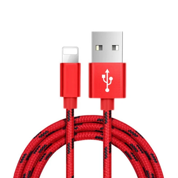 Красный NOHON для Apple, USB кабель для зарядки и передачи данных для iPhone X, 7, 6, 8, 6 S, 5, 5S, Plus, XS, MAX, XR, для iPad Mini, 8-контактный кабель для быстрой зарядки и синхронизации, 1 м - Цвет: Красный