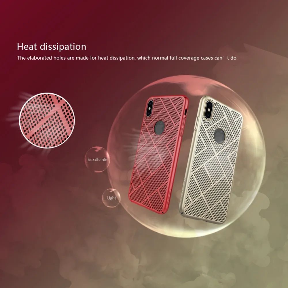 NILLKIN легкий тепловыделения рассеивания чехол для телефона iPhone X/XS/XR/XS Max воздуха